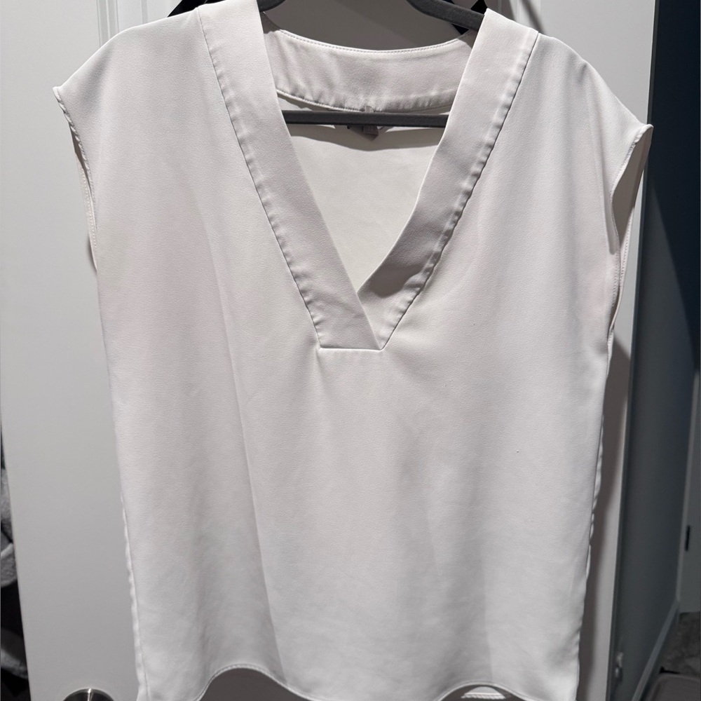 H&M White V-Neck Blouse